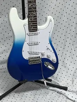 Blue/White Electric Guitar Assembled From Mostly Fender Parts.  ST Style