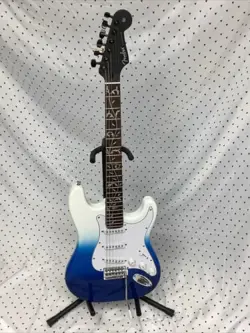 Blue/White Electric Guitar Assembled From Mostly Fender Parts.  ST Style