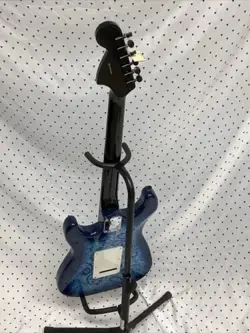 Blue Paisley Electric Guitar Assembled From Mostly Fender Parts.  ST Style