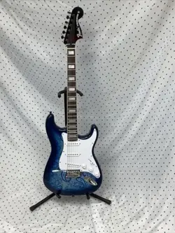 Blue Paisley Electric Guitar Assembled From Mostly Fender Parts.  ST Style