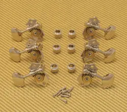 008-1000-044 OPEN GEAR GUITAR TUNERS NICKEL BUTTER BEAN BUTTONS 3 3
