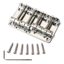 1 SET BRIDGE FOR FENDER PRECISION JAZZ BASS GUITAR PARTS CHROME 201B-4 BADASS V