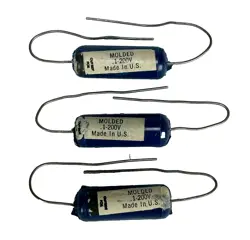 (1) AJAX .1 @ 200 V. N.O.S. BLUE MOLDED CAPACITOR - FENDER - MAGNATONE
