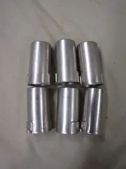 1961  FENDER AMPLIFIER 9 PIN ELCO  TUBE SHIELDS / COVERS.....6 ORIGINALS...NICE