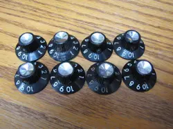 1963-67 FENDER BLACKFACE  AMPLIFIER KNOBS  .....NICE......... SOLD INDIVIDUALLY