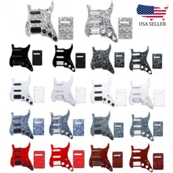 11 HOLE GUITAR SSH LOADED PICKGUARD SET & BACK PLATE FITS SQ FENDER STRATOCASTER