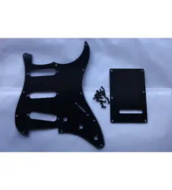 1 SET BLACK GUITAR PICKGUARD BACK PLATE TREMOLO COVER FOR FENDER STRAT PARTS