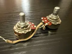 1964 FENDER TELECASTER STACKPOLE 250K SOLID SHAFT POTS WITH CIRCLE D CAPACITOR