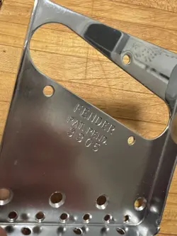1952-53 USA FENDER TELECASTER BRIDGE PLATE 52-58 NOS RI PLATE STAMPED NUMBERS