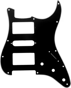 11-HOLE HSH STRAT PICKGUARD FOR FENDER STRATOCASTER ELECTRIC GUITAR, 3PLY BLACK