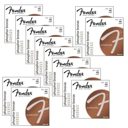 12 SETS PACKS OF FENDER 60L PHOSPHOR BRONZE ACOUSTIC GUITAR STRINGS (12-53)