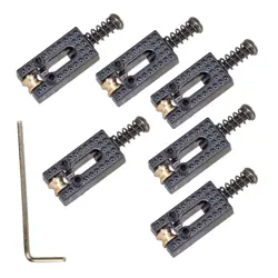 6 ROLLER BRIDGE TREMOLO SADDLES W/ WRENCH FOR FENDER STRAT TELE ELECTRIC GUITAR