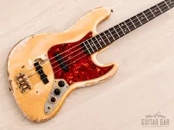 1964 FENDER JAZZ BASS PRE-CBS VINTAGE BASS OLYMPIC WHITE W/ GOLD HARDWARE, CASE