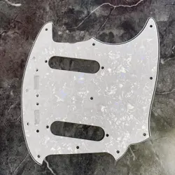 100% ACCURATE WHITE PEARL WIDE BEVEL PICKGUARD FOR 1977-1978 USA FENDER MUSTANG