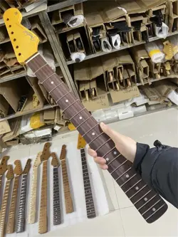 Rosewood 21 Frets Strat electric guitar Neck fender replace yellow have logo