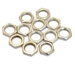(12) GENUINE FENDER HEX NUTS FOR GUITAR/BASS CONTROL POTS/JACK 001-6352-049