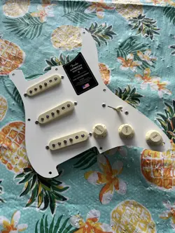 1957 AVII FENDER STRATOCASTER PARTS, PICKGUARD, BRIDGE, JACK, BACK PLATE, SCREWS