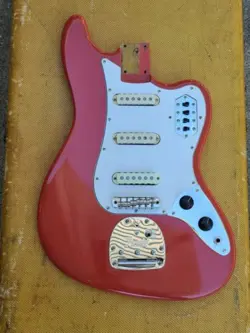 1963 FENDER BASS VI BODY LOADED FIESTA RED REFIN