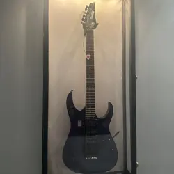 Guitar Display Case Black & White LED Light Gibson Fender Rack Wood Wall Cabinet