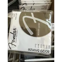 10 PACK FOR FENDER 70XL 20/80 BRONZE EXTRA LIGHT ACOUSTIC GUITAR STRINGS (10-48)