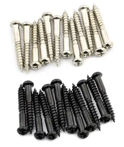 12PCS TREMOLO BRIDGE MOUNTING SCREWS FOR FENDER STRATOCASTER STRAT NICKEL, BLACK