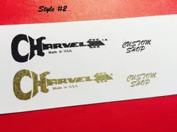 CHARVEL  WATERSLIDE HEADSTOCK DECAL 2 PER LISTING 5 STYLES AVAILABLE
