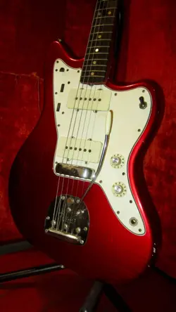 1965 FENDER JAZZMASTER CANDY APPLE RED W/ MATCHING HEADSTOCK AND ORIGINAL CASE