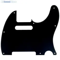 1-PLY GLOSS BLACK PICKGUARD FOR FENDER USA MIM STANDARD TELE 8 HOLE 60'S