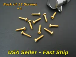 12+1 GOLD GUITAR TUNER TUNING MACHINE HEAD SCREWS FIT FENDER GROVER GOTOH +MORE