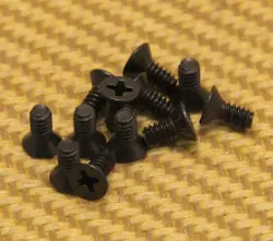 003-0654-049 (12) FENDER BATTERY COVER MOUNTING SCREWS PHILIPS BLACK GUITAR/BASS