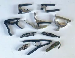 10 GUITAR CAPOS VARIOUS VNTG MAKES/MODELS HAMILTON G 7TH KYSER FENDER JIM DUNLOP