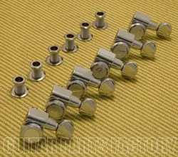099-0818-500 GENUINE FENDER ROUND BUTTON CHROME F LOCKING TUNERS FOR STRAT/TELE