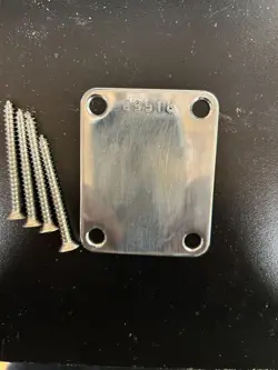 1961 NUMBER SERIES REPRO 4 BOLT NECK PLATE FOR FENDER GUITAR WITH SCREWS 60'S