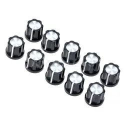 10 PCS GUITAR KNOBS BLACK FOR FENDER GUITAR JAZZ BASS 6MM SHAFT HOLE