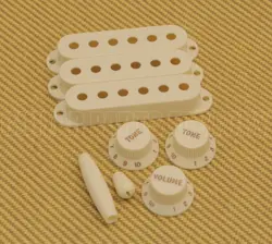 099-2097-000 FENDER '60S STRAT ACCESSORY KIT KNOBS COVERS TIPS VINTAGE WHITE