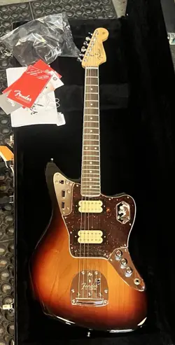 FENDER KURT COBAIN JAGUAR NOS ELECTRIC GUITAR  SUNBURST MEXICO PAPERWORK LOOK