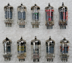 10 VINTAGE 12AX7 7025 ECC83 FENDER VTL-EI RCA GT RAYHTEON USA ETC UNTESTED