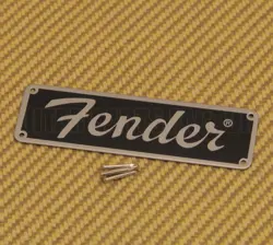 099-4096-000 FENDER GUITAR METAL BLACK TWEED PLATE AMPLIFIER/AMP LOGO