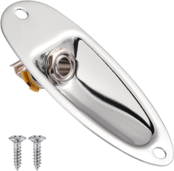 1/4'' GUITAR JACK PLATE  SILVER OUTPUT SOCKET FOR FENDER STRAT & ELECTRIC BASS