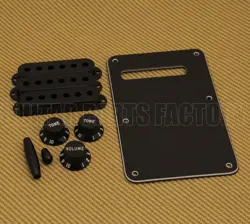 099-1363-000 GENUINE FENDER BLACK STRAT ACCESSORY KIT KNOBS BACK PLATE TIPS