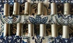 12 METAL VACUUM TUBE SHIELDS, 12AX7 TUBE COVERS, PRE-AMP TUBE GUARDS, LOT OF 12