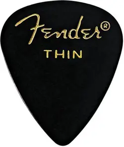 12 PACK OF FENDER THIN BLACK PICKS - 351TBL
