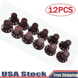12X CHOCOLATE BROWN GUITAR AMP KNOB AMPLIFIER SKIRTED KNOBS FOR FENDER US