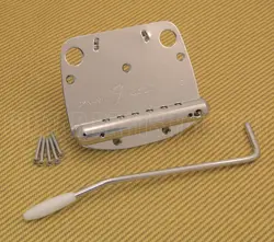 003-5559-000 GENUINE FENDER MUSTANG CHROME VIBRATO GUITAR TAILPIECE KIT W/ARM
