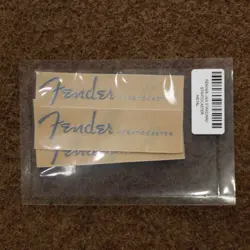4PCS FENDER ST GUITAR NECK HEAD METAL LOGO DECAL STICKER SELF-ADHESIVE SILVER