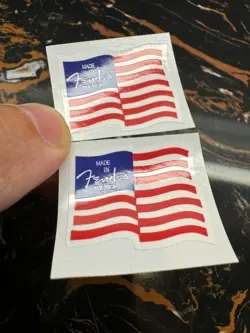 3PCS FENDER GUITAR NATIONAL FLAG PVC WATERPROOF HEADSTOCK VINYL DECALS STICKERS
