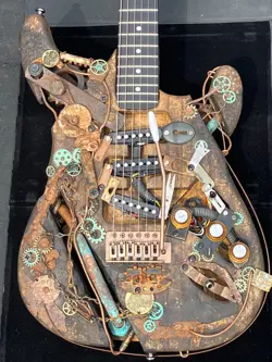 JUNKCASTER STEAMPUNK ELECTRIC GUITAR MIGHTY MITE NECK FENDER SQUIRE ELECT