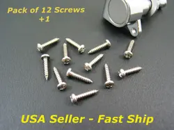 12 1 GUITAR TUNER TUNING MACHINE SCREWS FITS FENDER GROVER GOTOH  IMPORTS SILVER