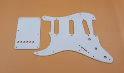 11 HOLE WHITE ACRYLIC LEFTHAND PICKGUARD & BACK PLATE FOR  FENDER STRATOCASTER
