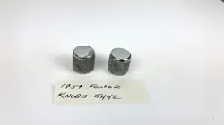 1959 FENDER CHROME CONTROL KNOB SET (#442) TELECASTER DUO-SONIC MUSICMASTER